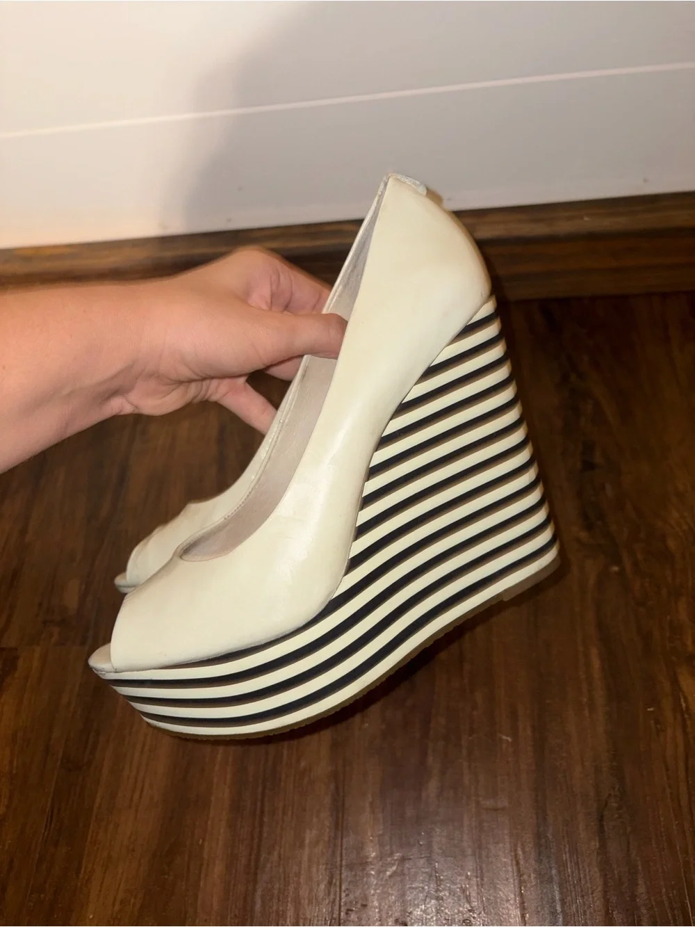 Michael Kors Adalia Patent Peep Toe Platform Wedges